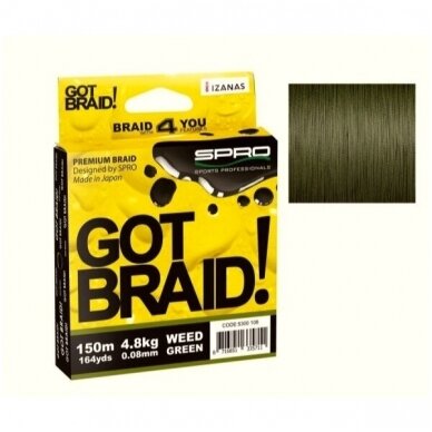 Pintas valas Spro Got Braid Weed Green 150m 0.08mm